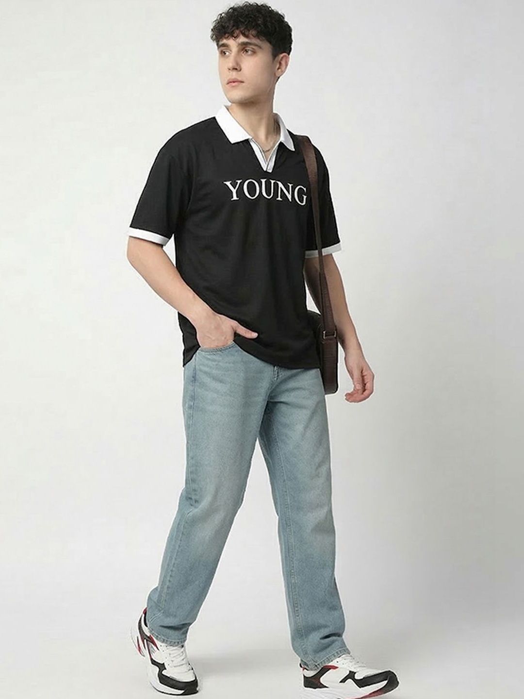 glitchez Men Printed Polo Collar T-shirt