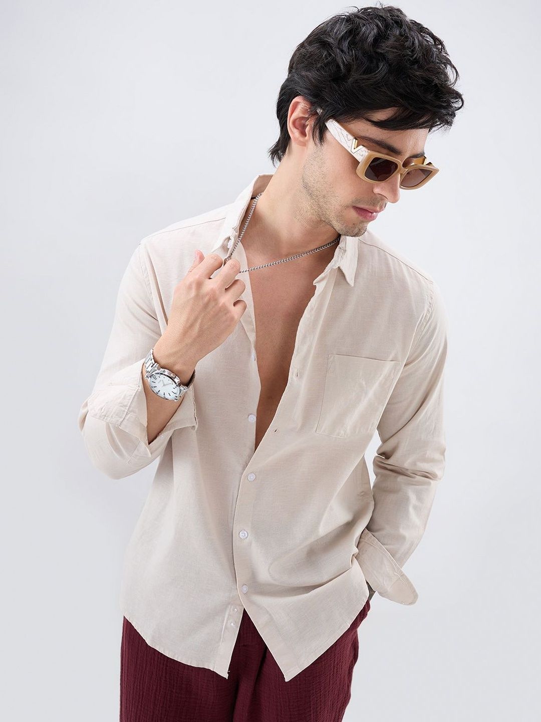 VASTRADO VASTRADO Classic Beige Everyday Shirts