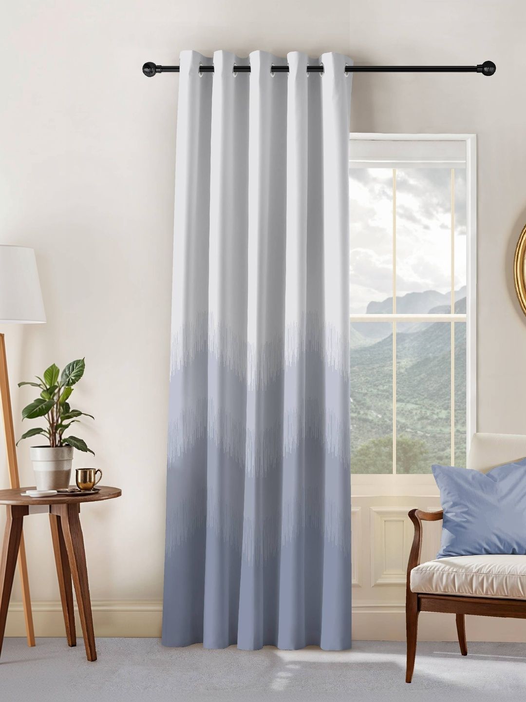 Nefertiti Home Kivo Sky Blue Blackout Curtain 9 Feet