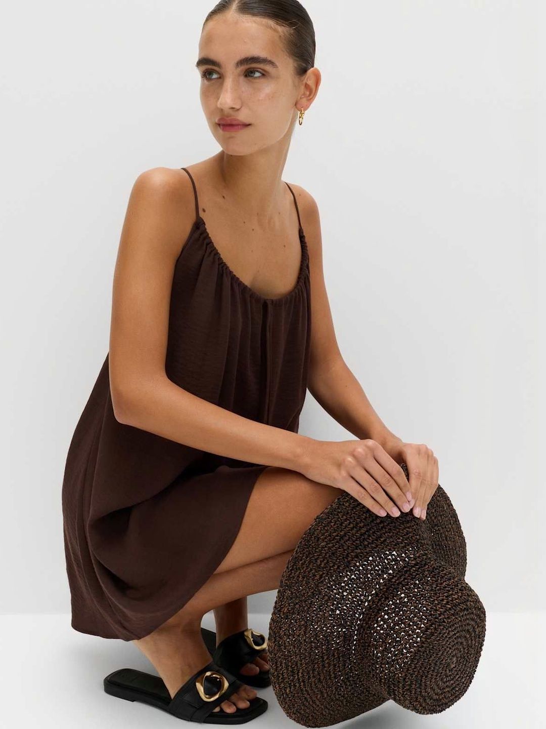 Marks & Spencer Tie Front Strappy Mini Slip Dress
