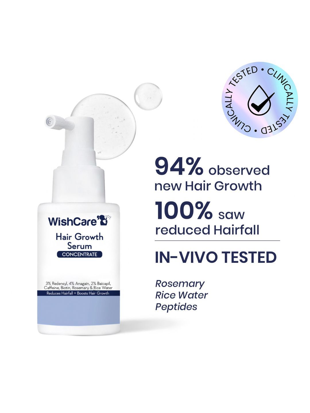 WishCare Rosemary & Rice Water Hair Growth Serum - 20 ml