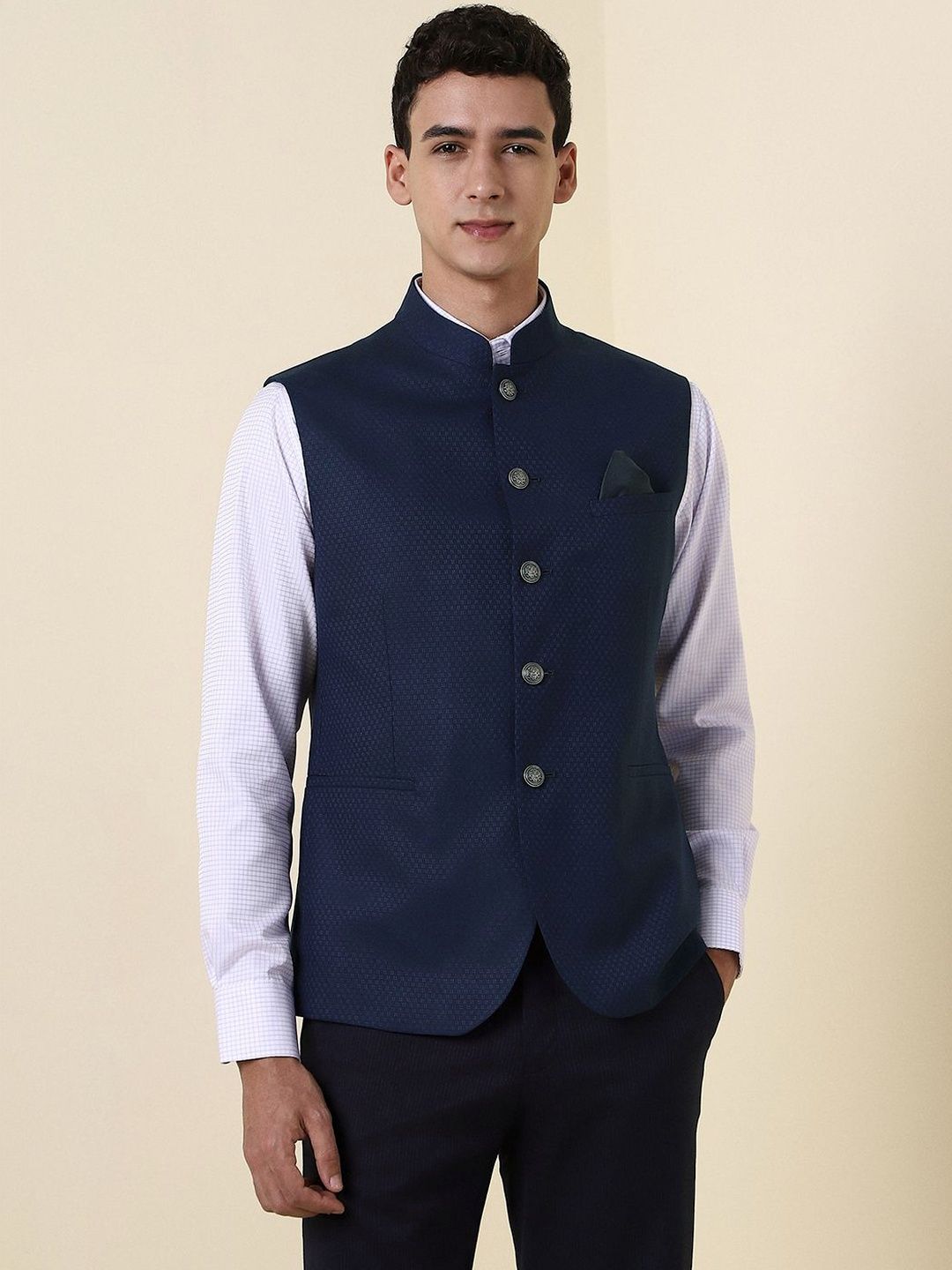 Allen Solly Woven Nehru Jackets