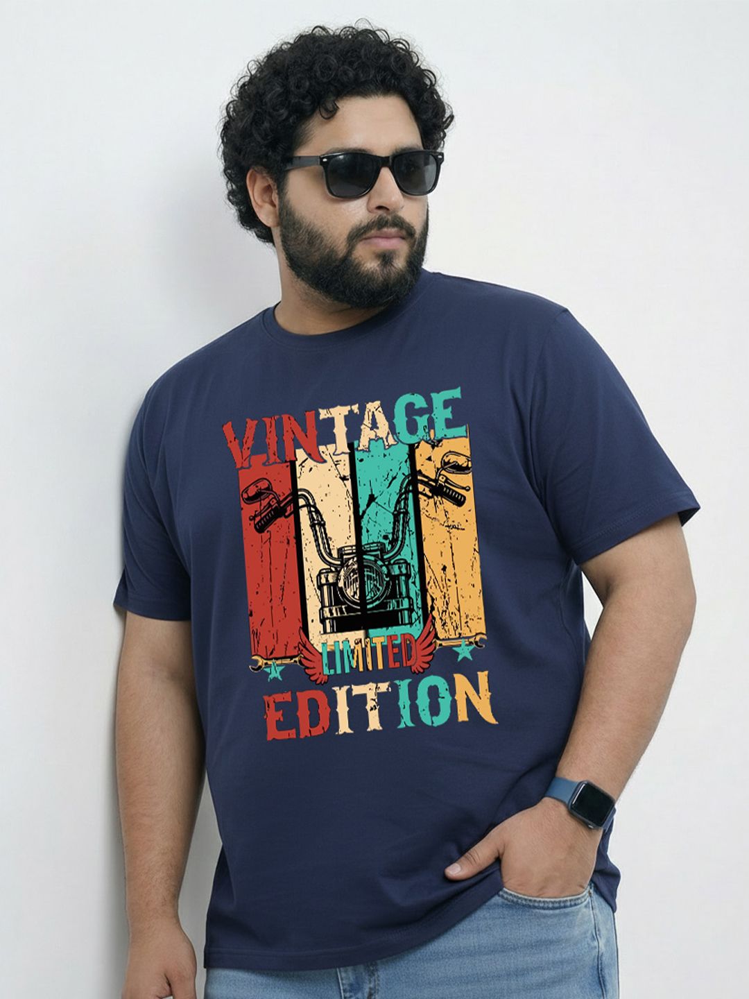 Toodle Plus Men Plus Size Cotton Printed T-shirt