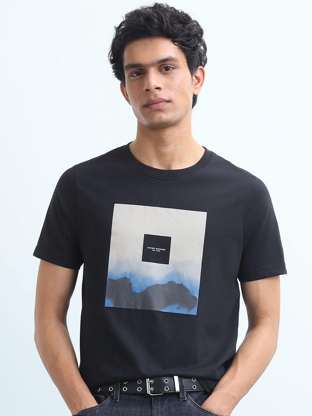 Flying Machine Men's Graphic Printed Regular Fit T-shirts