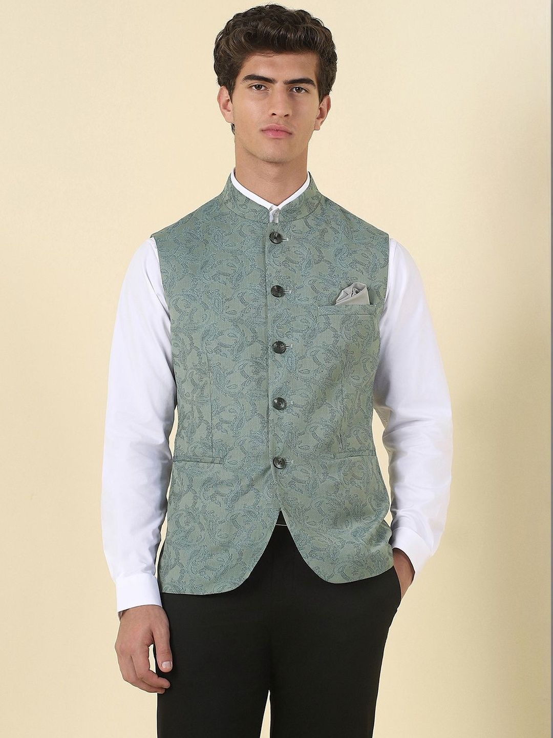 Allen Solly Printed Woven Nehru Jackets