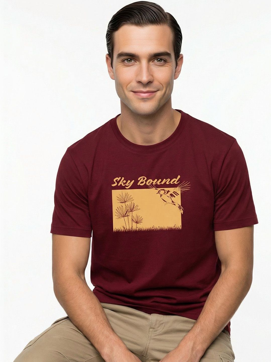 NOBERO Men Printed Pure Cotton T-shirt