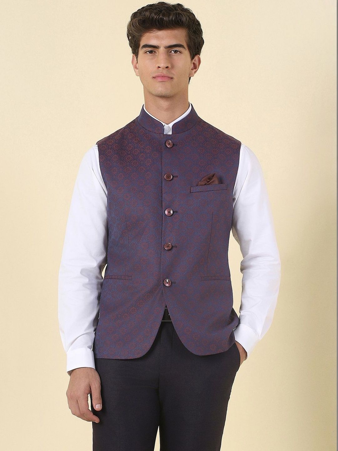Allen Solly Printed Woven Nehru Jackets