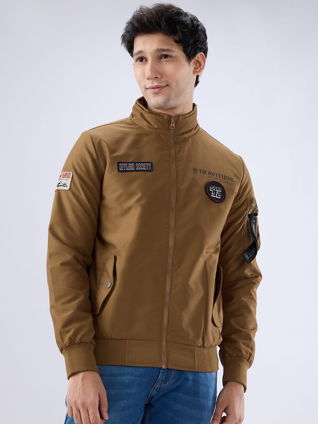 SPYKAR Stand Collar Bomber Jacket