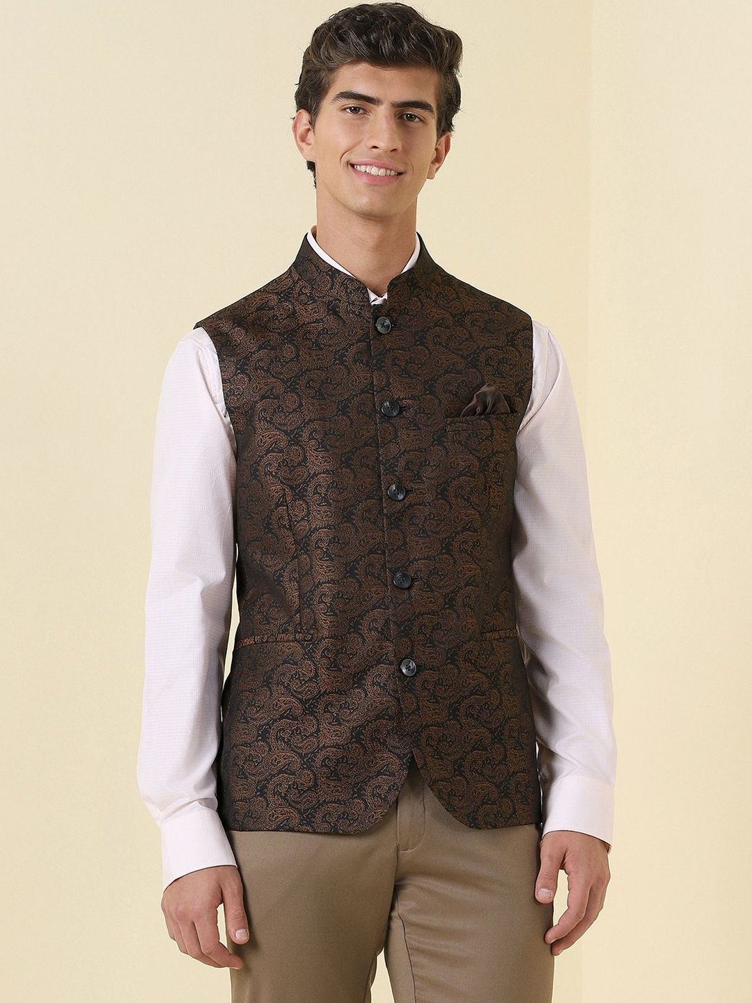 Allen Solly Printed Woven Nehru Jackets