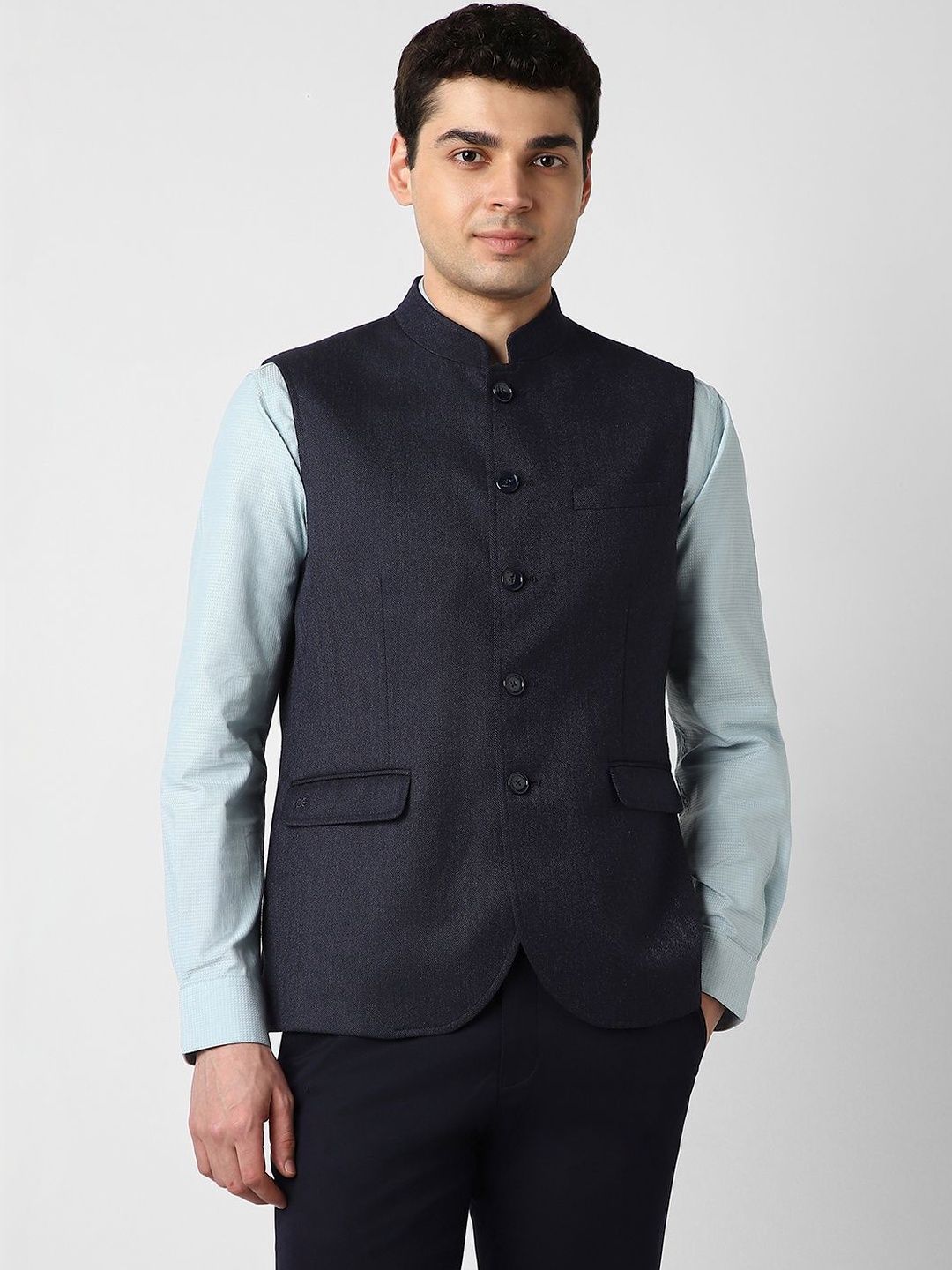 Peter England Elite Polyviscose Woven Nehru Jackets