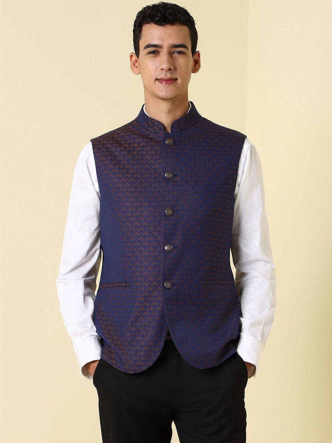 Allen Solly Printed Woven Nehru Jackets