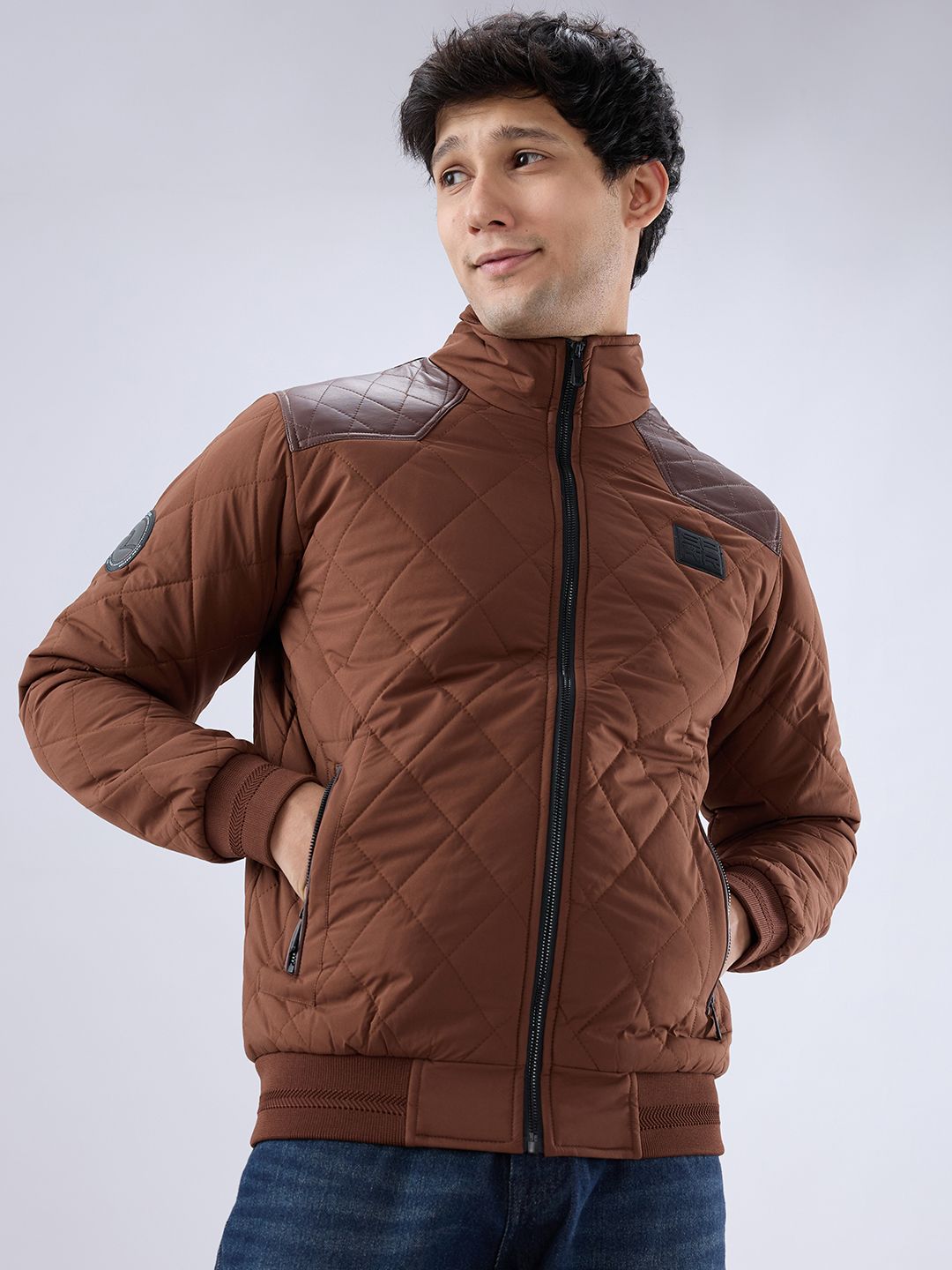 SPYKAR Men Solid Full Sleeve Regular Fit Quilted Jacket