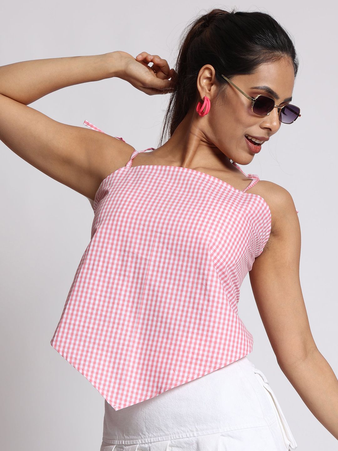 Buy glitchez Striped Ruffles Pure Cotton Strapless Peplum Top