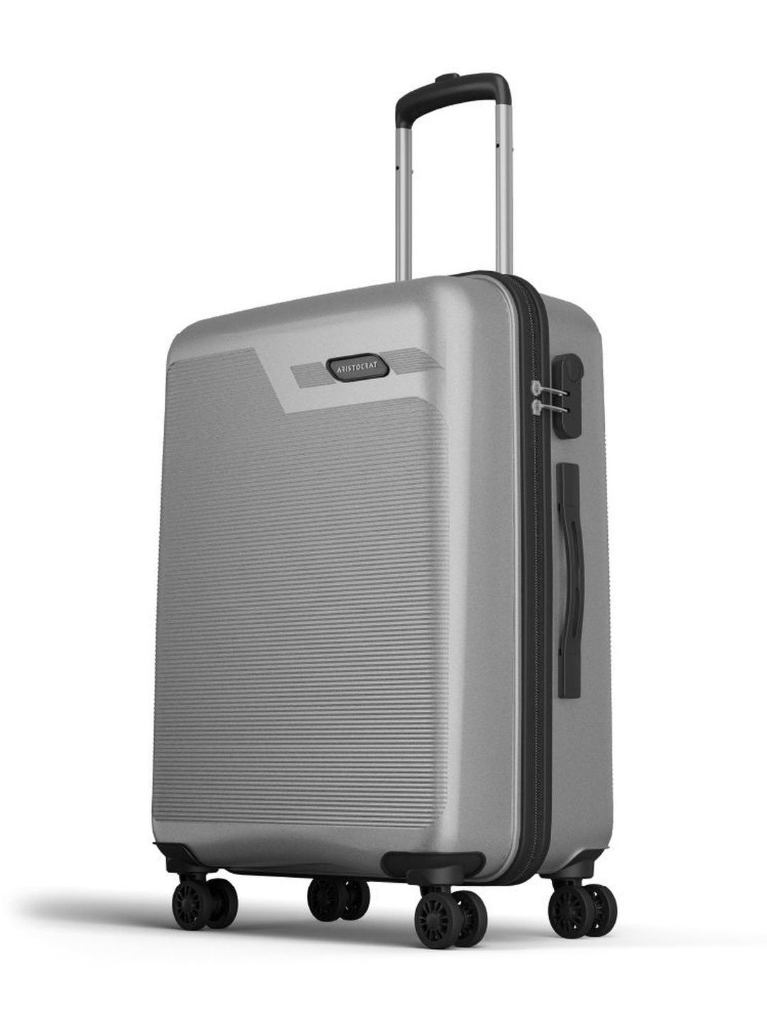 Aristocrat Aristocrat Axis Silver Medium Hard Luggage 66cm Check-in Trolley Bag with 8 Wheels