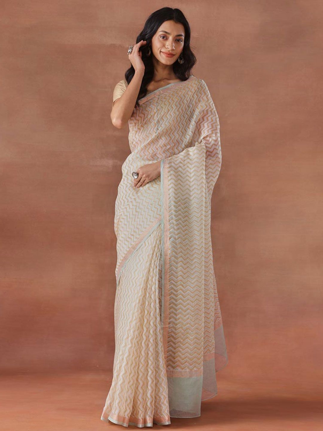 Fabindia Fabindia Silk Blend Handloom Saree