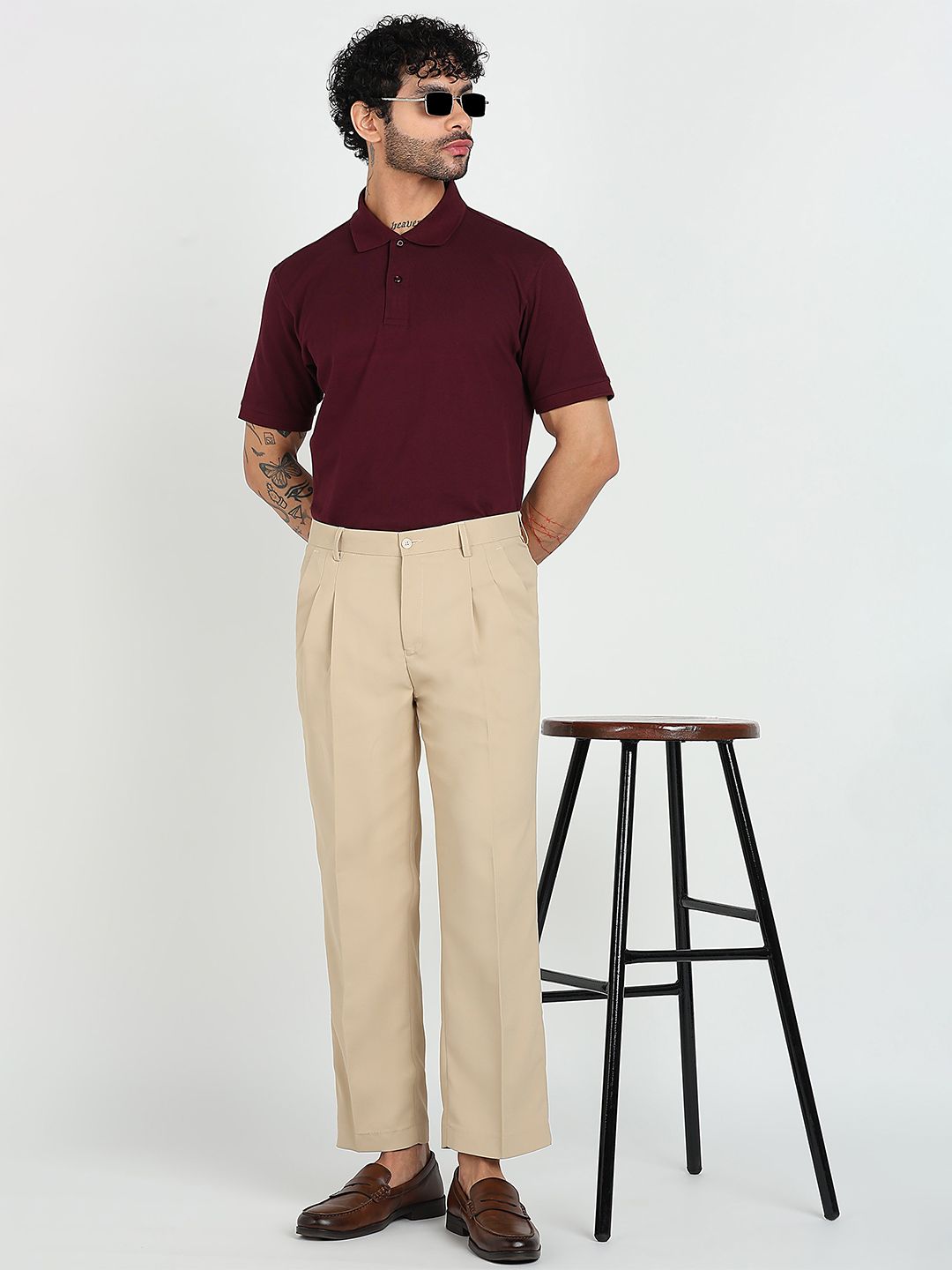 MANCREW Men Relaxed Wrinkle Free Pleated Korean Pants