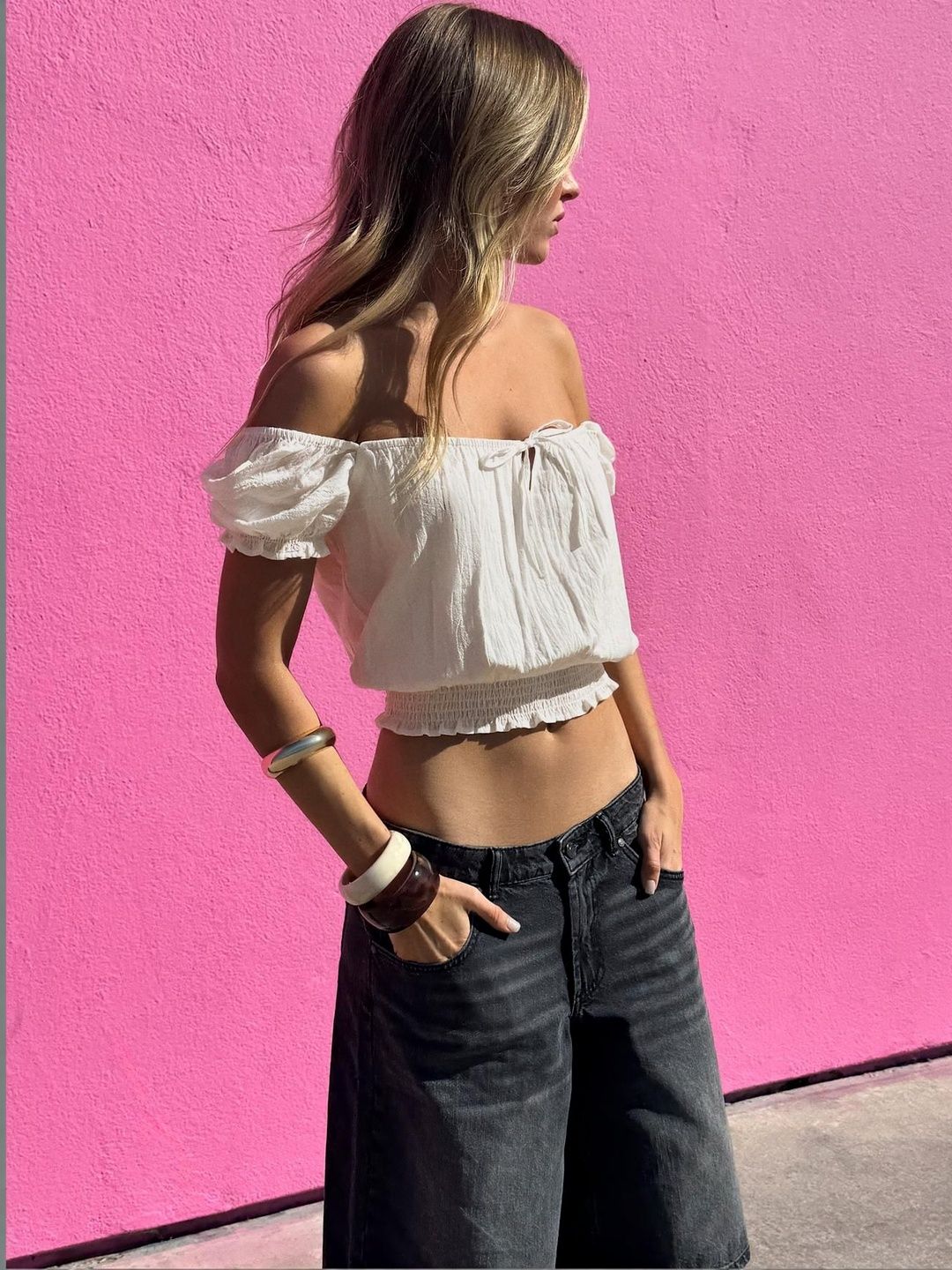 Rustic Blouse With Puffed Sleeves