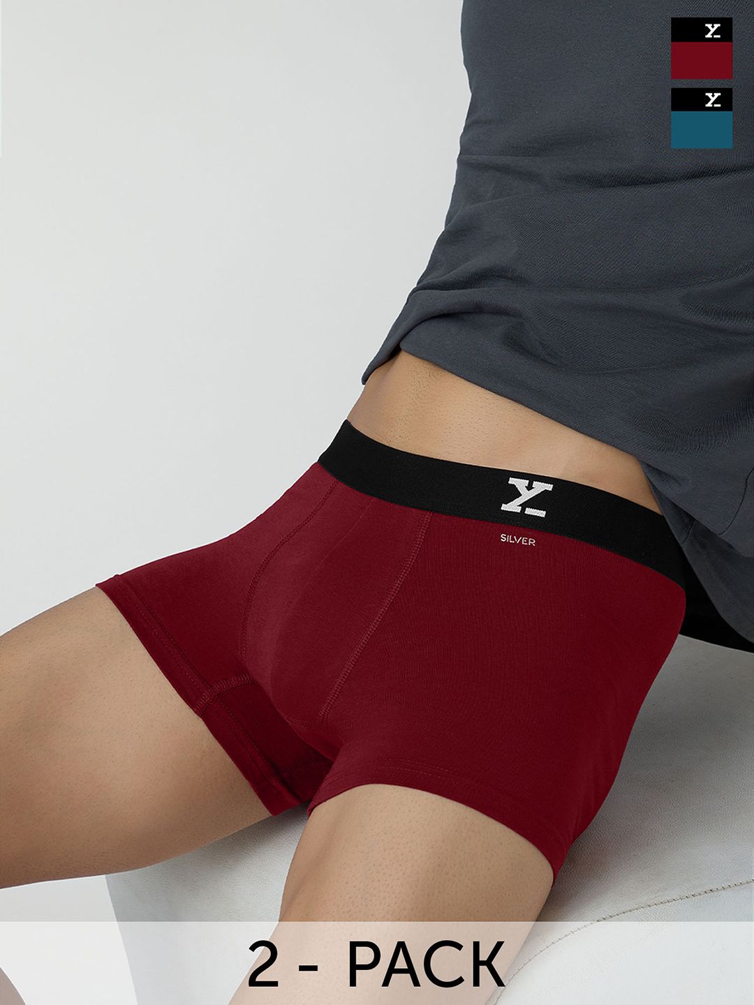 XYXX Men Pack Of 2 Aero Super Combed Cotton Trunks