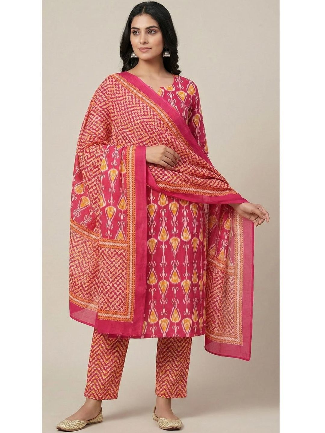 DRAVINAM Trends Jaipuri Cotton Unstitched Salwar Suit Dress Material