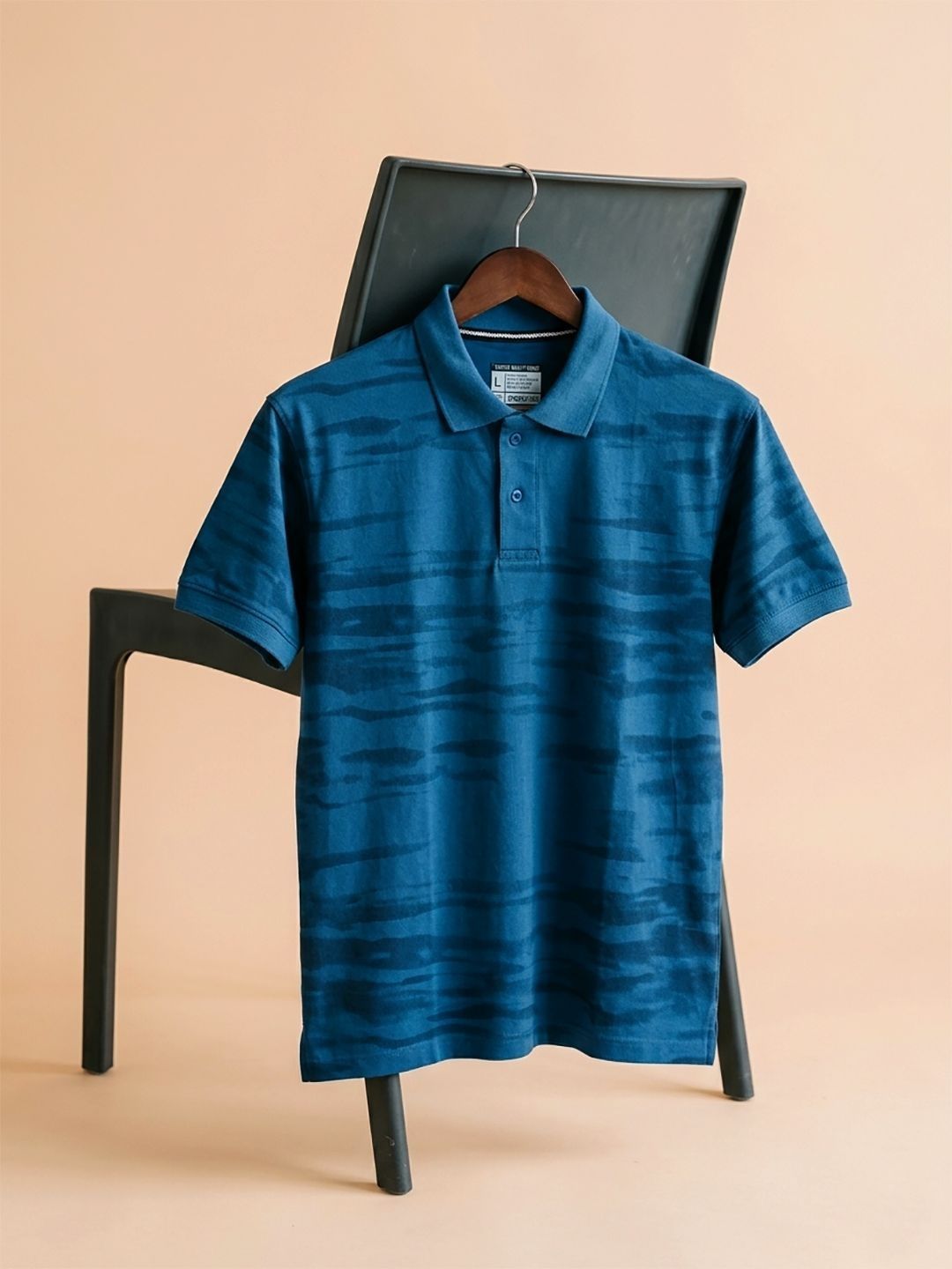 CLOUD COTTON Men Printed Polo Collar T-shirt