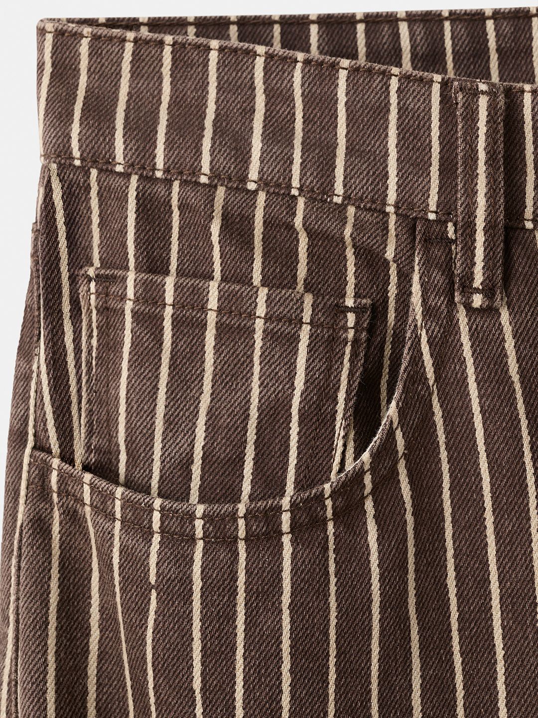Regular Fit Striped Mid-Rise Pure Cotton Jeans