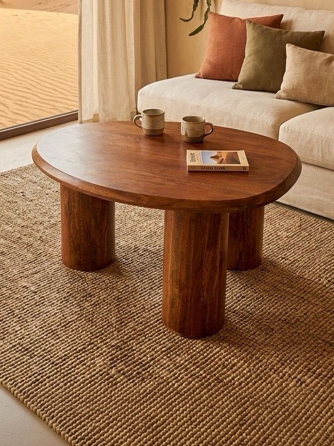 THEGASBH THEGASBH Brown Oval Coffee Table