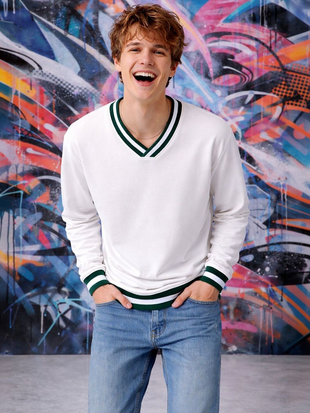 Mast & Harbour Men V-Neck T-shirt