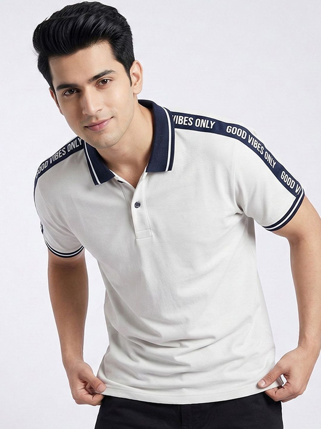 glitchez Men Polo Collar T-shirt