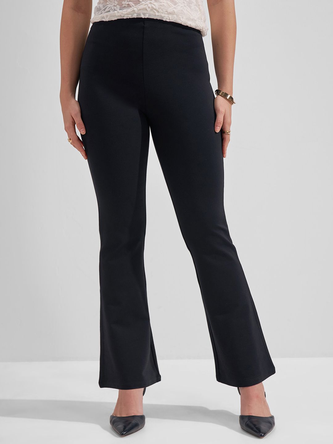 Buy Smarty Pants Women Black Relaxed Straight Leg Flared Easy Wash