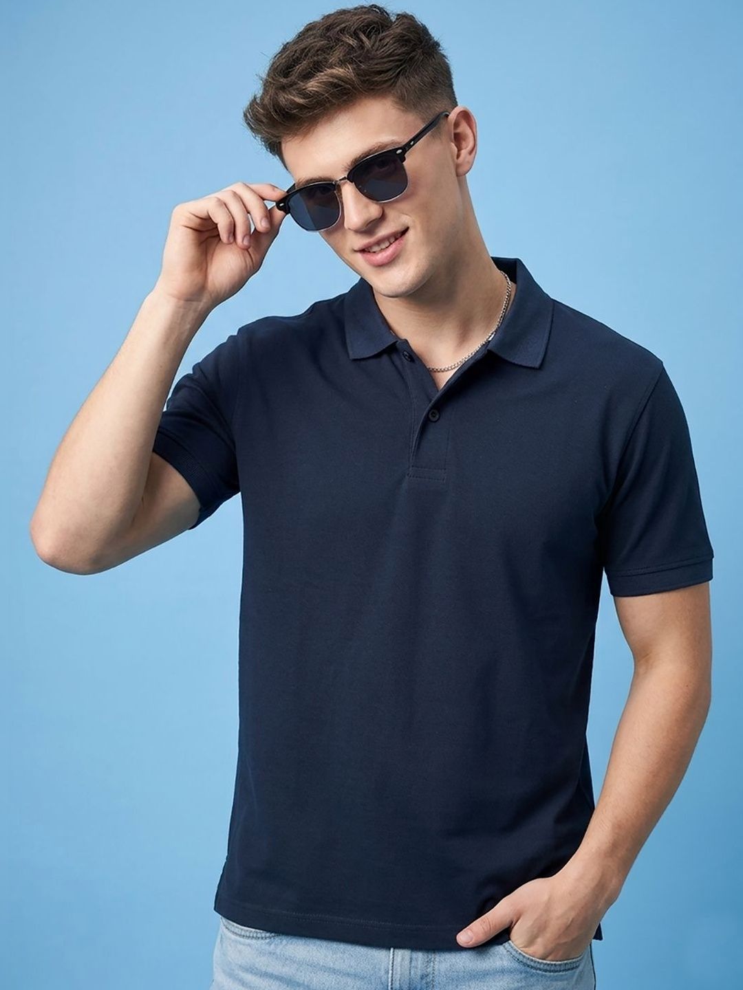 CLOUD COTTON Men Polo Collar T-shirt