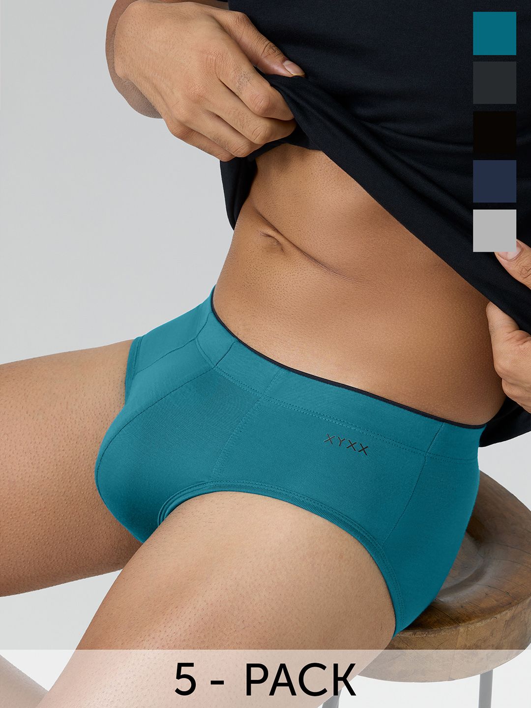 Buy XYXX Men Solid Pack Of 5 Uno IntelliSoft Micro Modal Brief