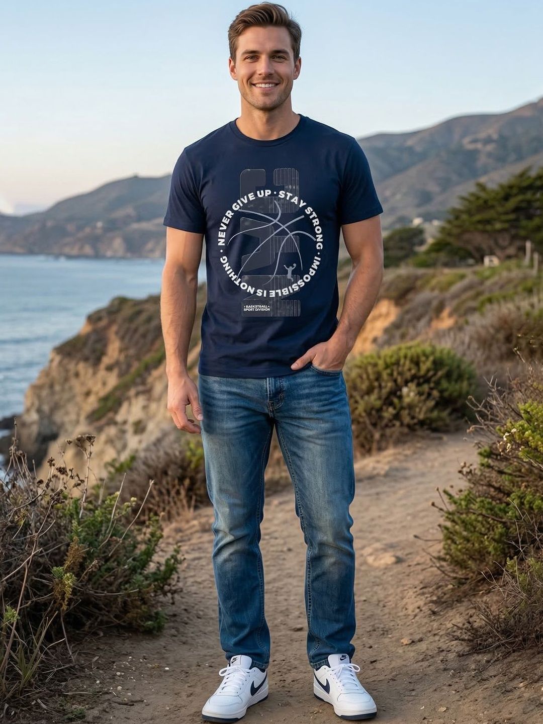 The Roadster Lifestyle Co. Printed Round Neck T-shirt