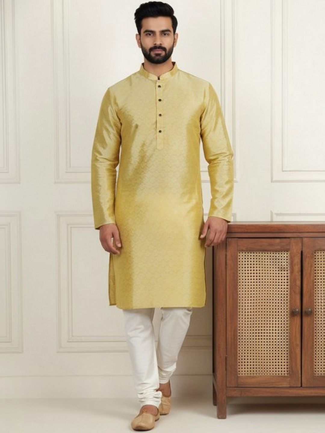 HERE&NOW Men Jacquard Kurta