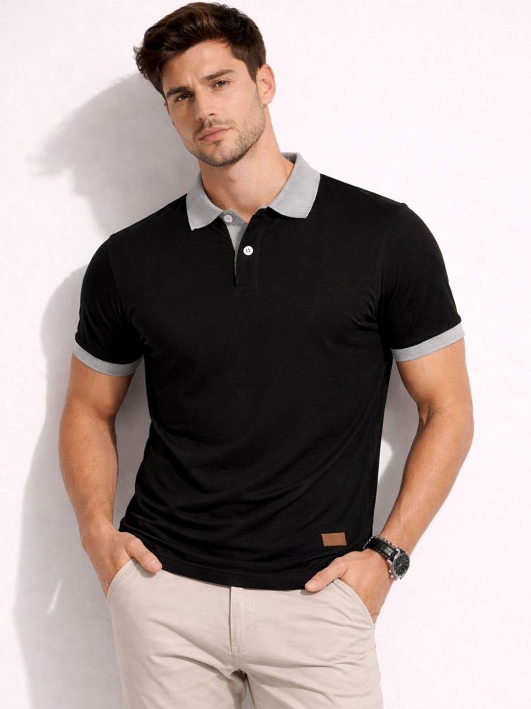 KAVYARA Men Polo Collar T-shirt