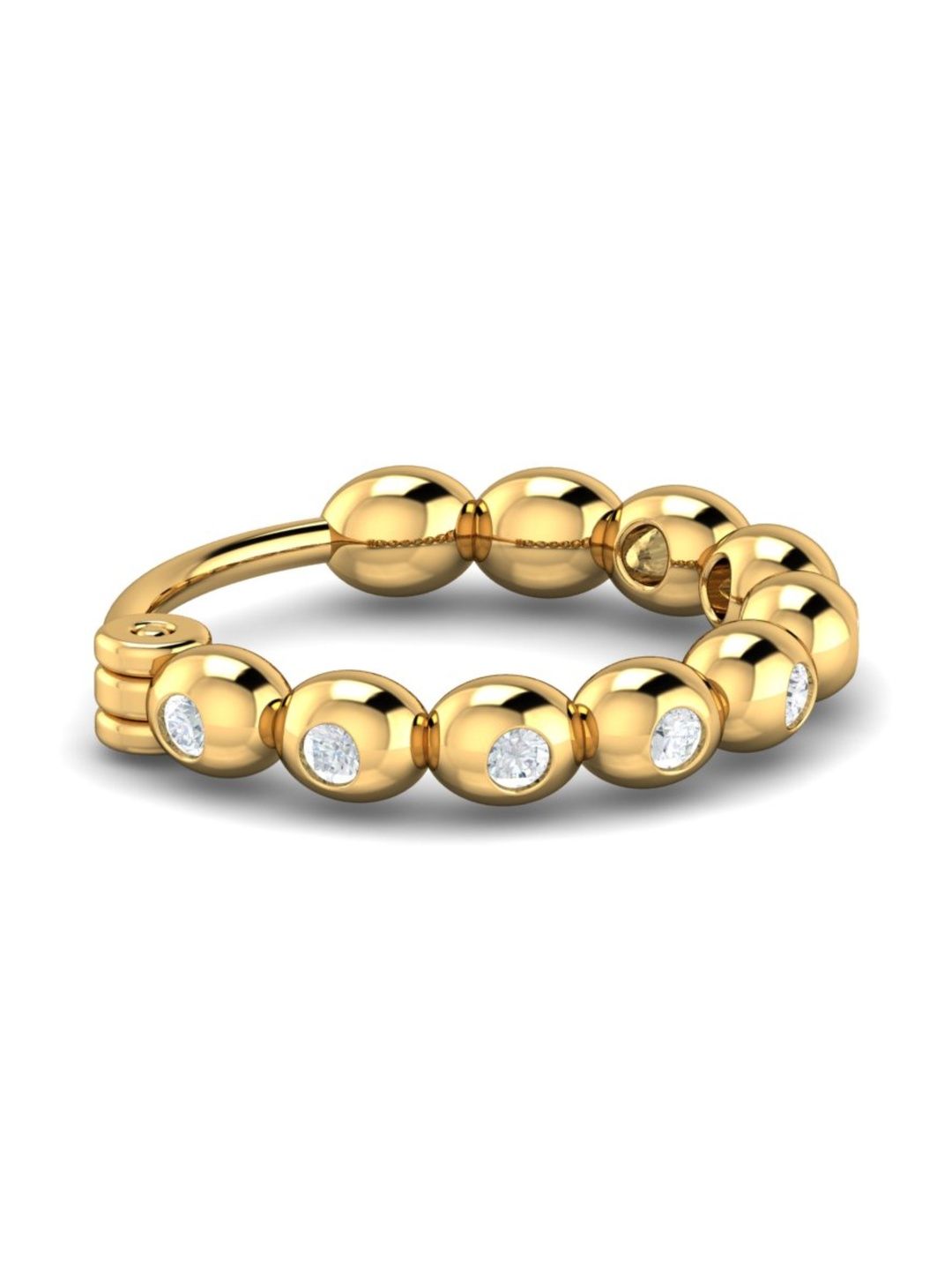 KUBERBOX 09KT Gold 0.05 Carat Natural Diamond Nose Pin- 0.5 g