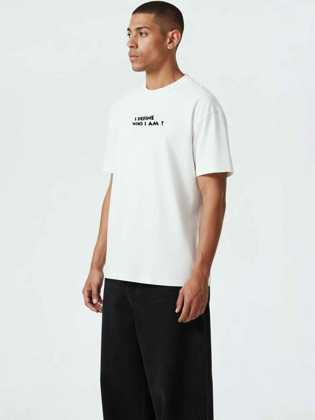 Buy MISCHIEF MONKEY Typography Printed Oversized Cotton T-shirt