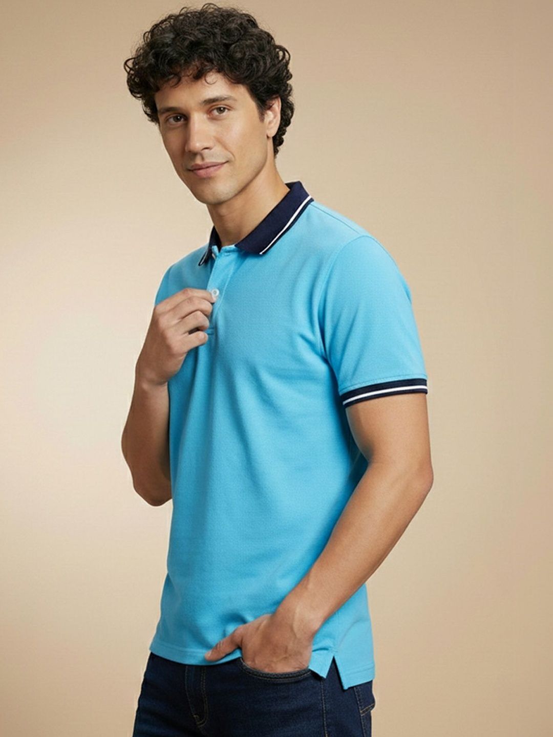 OPERATIVE Men Polo Collar T-shirt