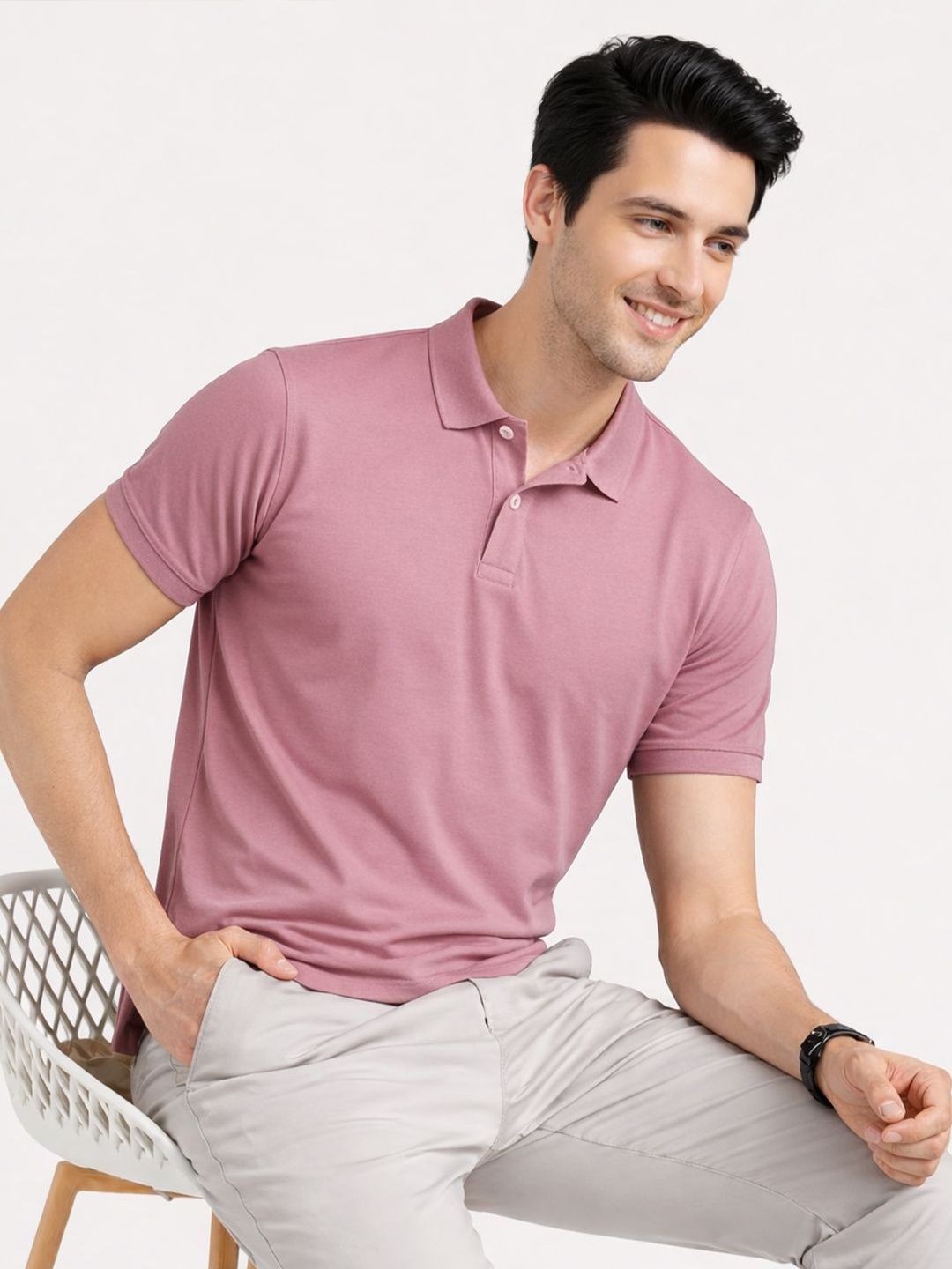 KAVYARA Men Polo Collar T-shirt