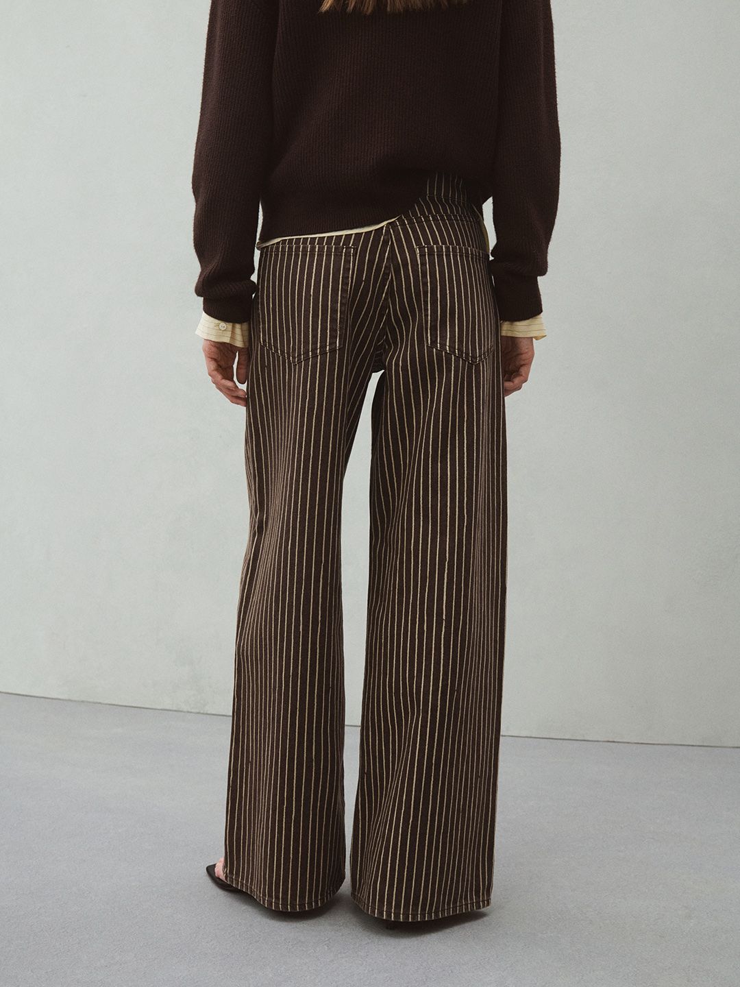 Regular Fit Striped Mid-Rise Pure Cotton Jeans