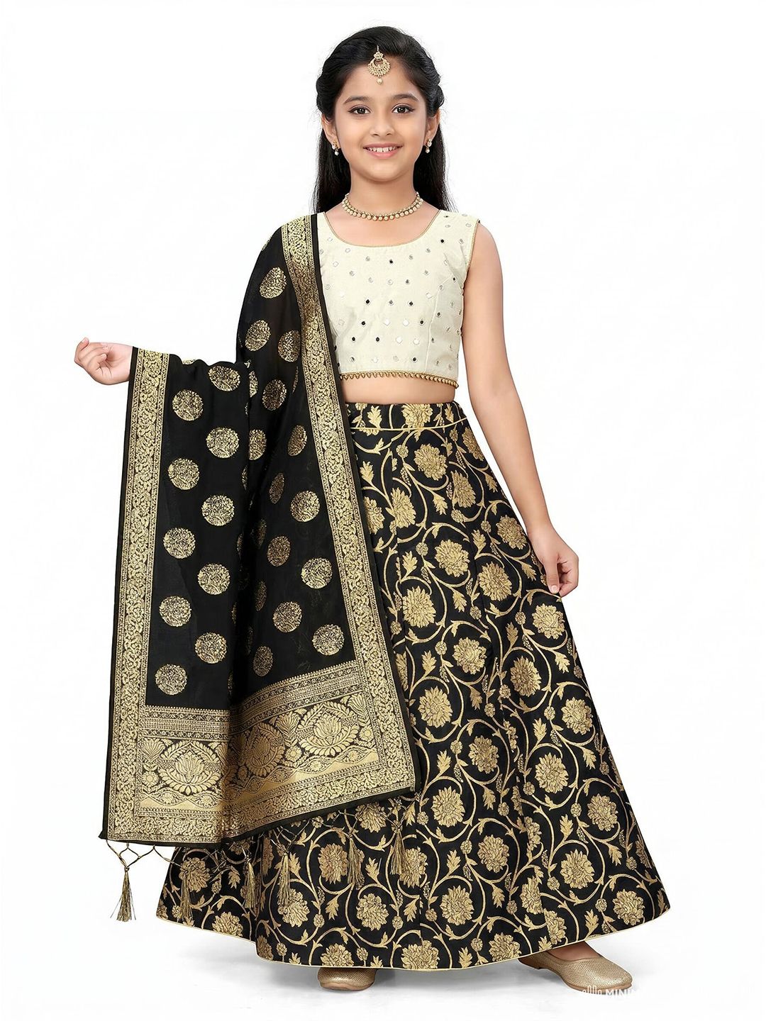 SHAVIDR ENTERPRISE Girls Embellished Semi-Stitched Lehenga Choli
