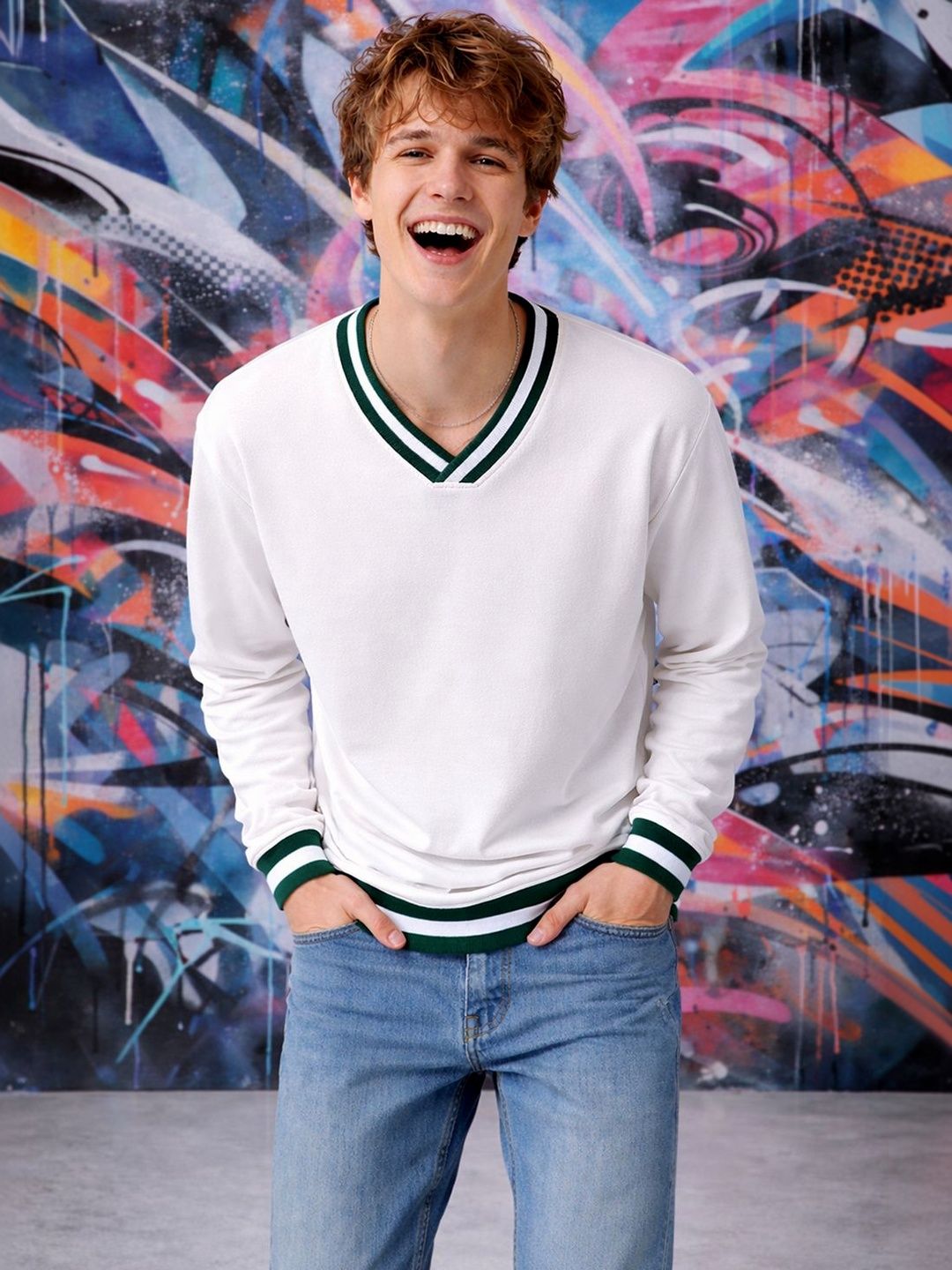 Mast & Harbour Men V-Neck T-shirt