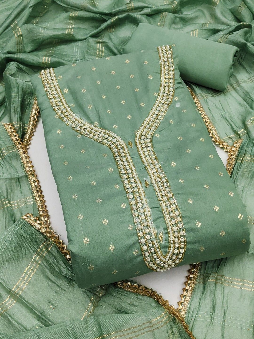 slim fit dress slacks Pista green Party wear Shimmer tissue Dress material with Potli bag co –  Neel Creations By Saanvi