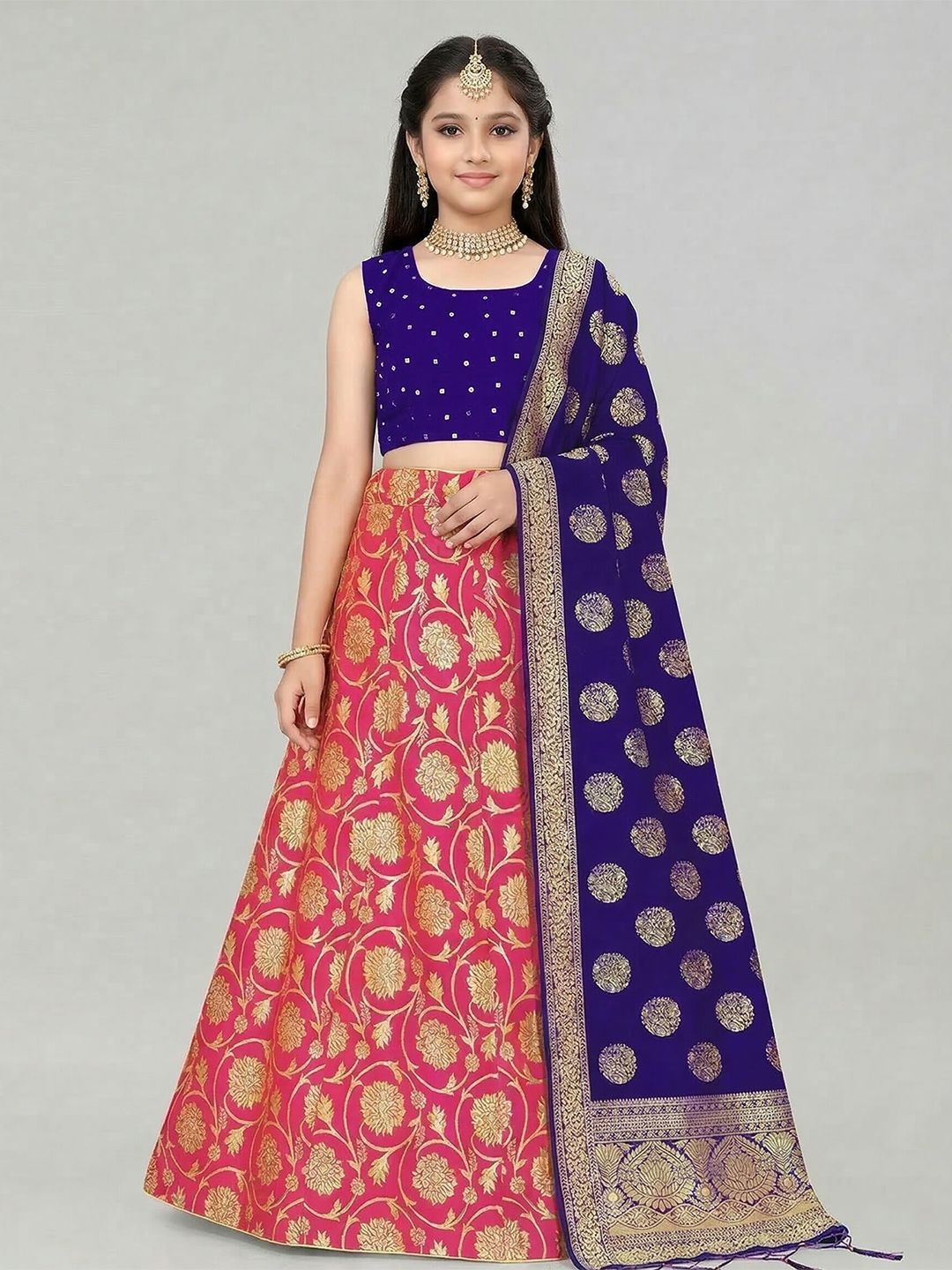 SHAVIDR ENTERPRISE Girls Embellished Ready to Wear Lehenga Choli