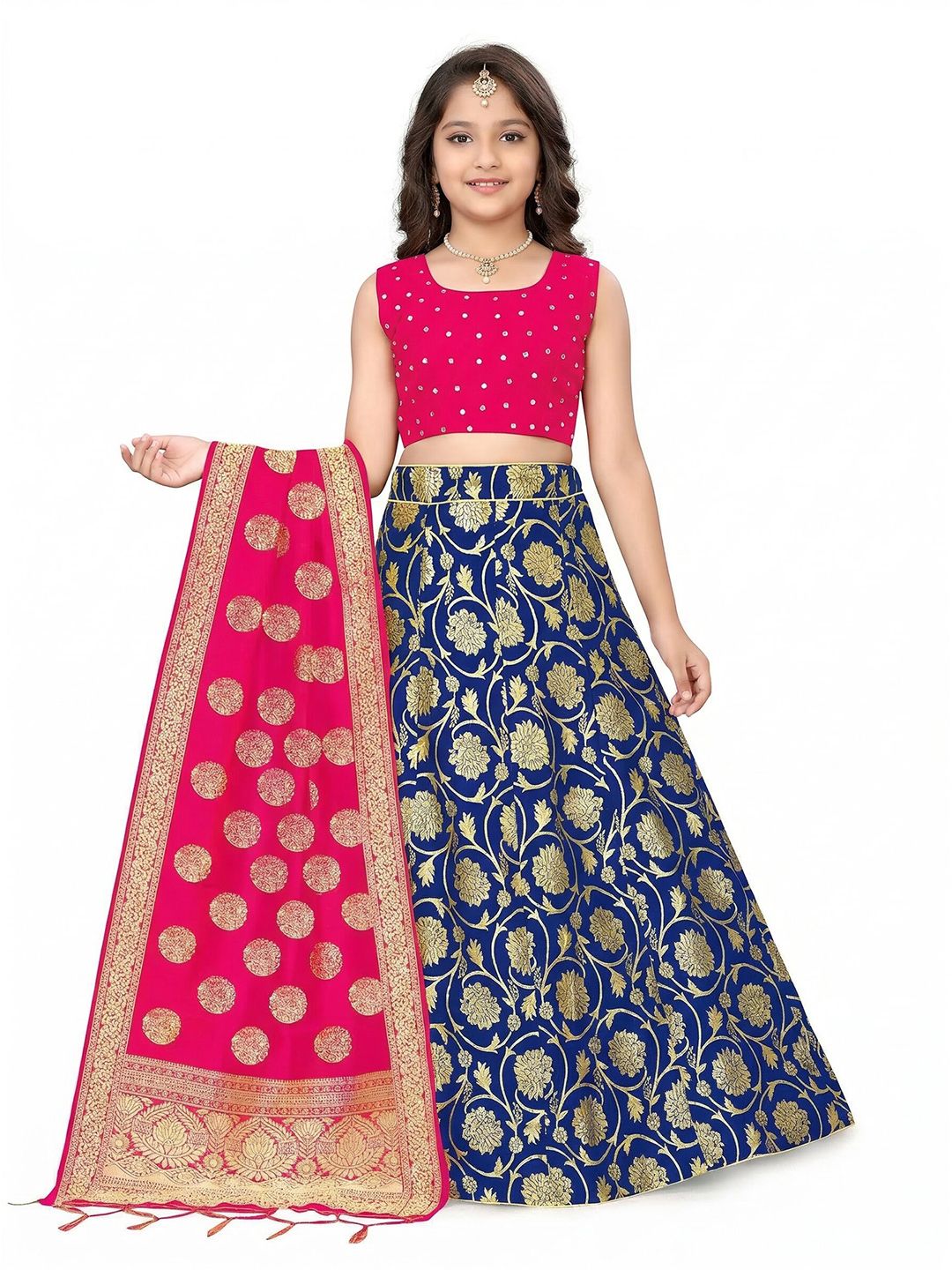 SHAVIDR ENTERPRISE Girls Embellished Semi-Stitched Lehenga Choli