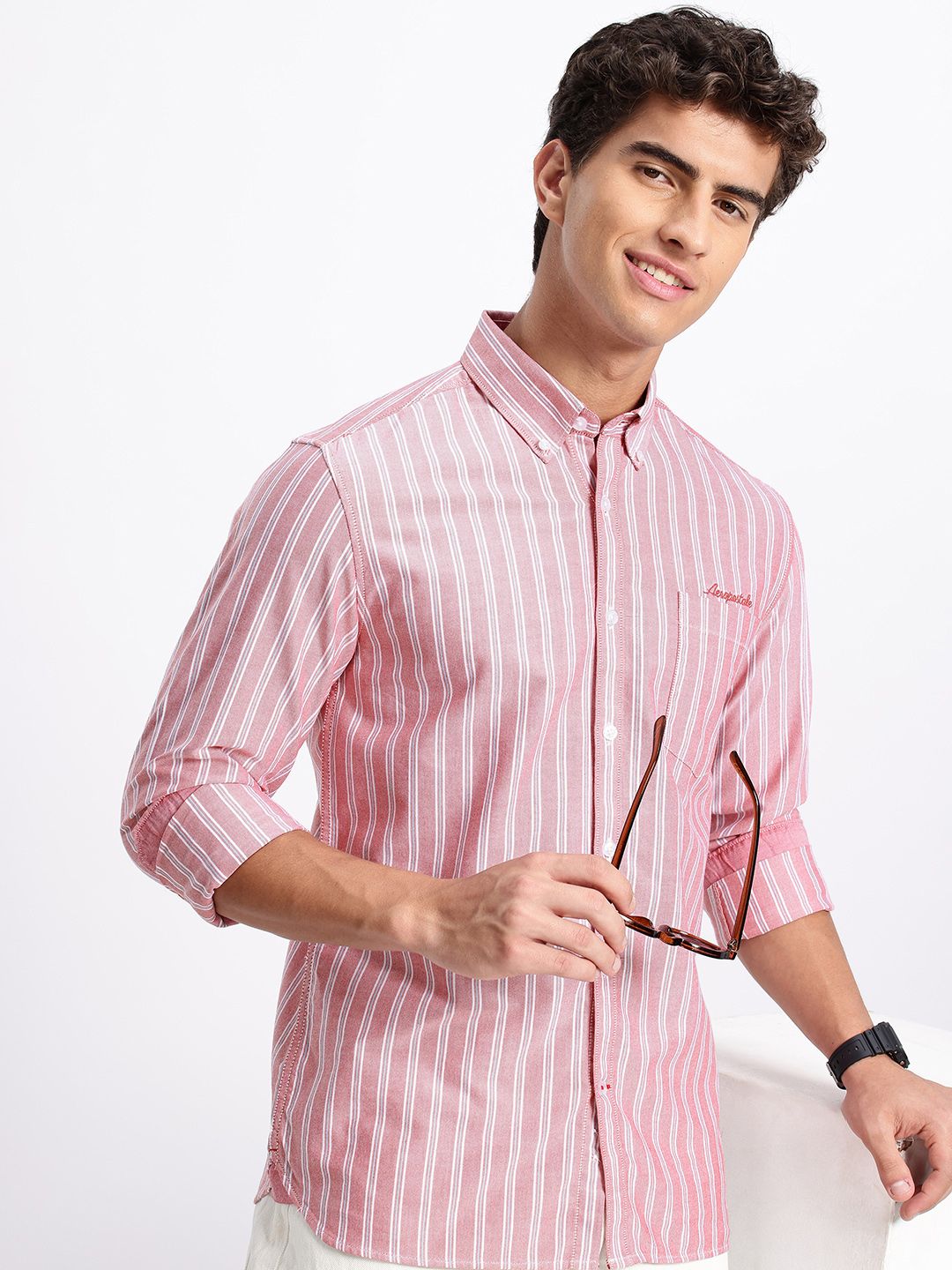 Aeropostale Striped Pure Cotton Casual Shirt