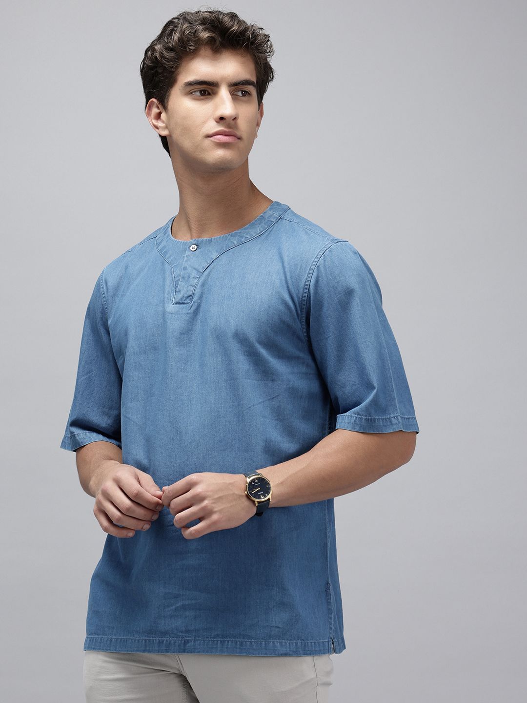 NAVNIV Band Collar Pure Cotton Kurta