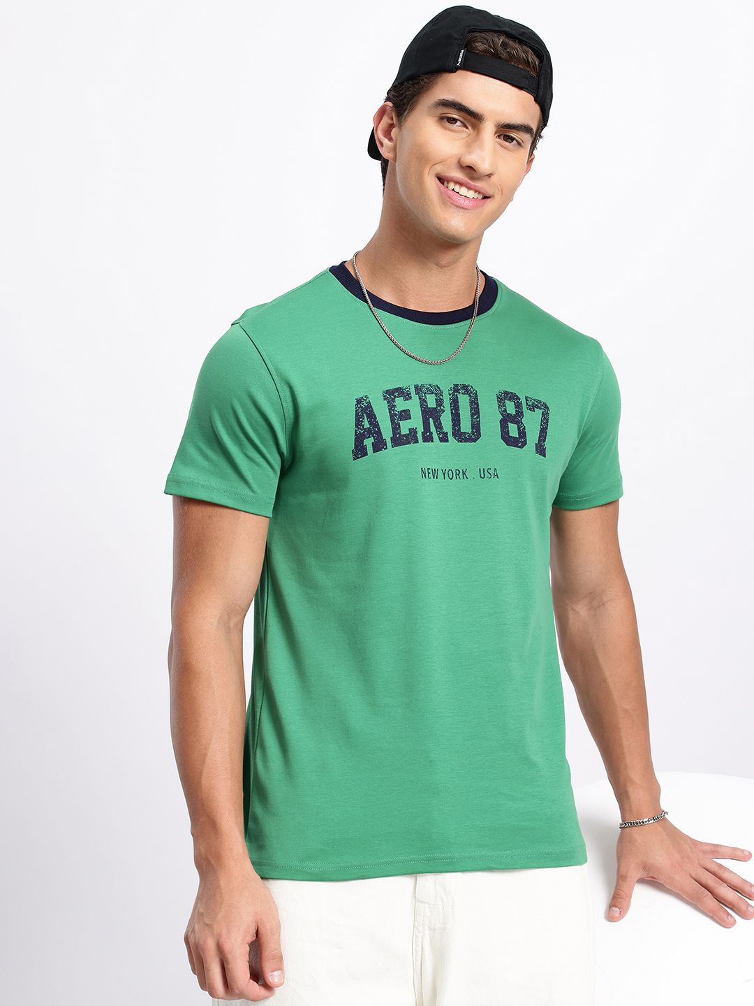 Aeropostale Typography Printed Pure Cotton T-shirt