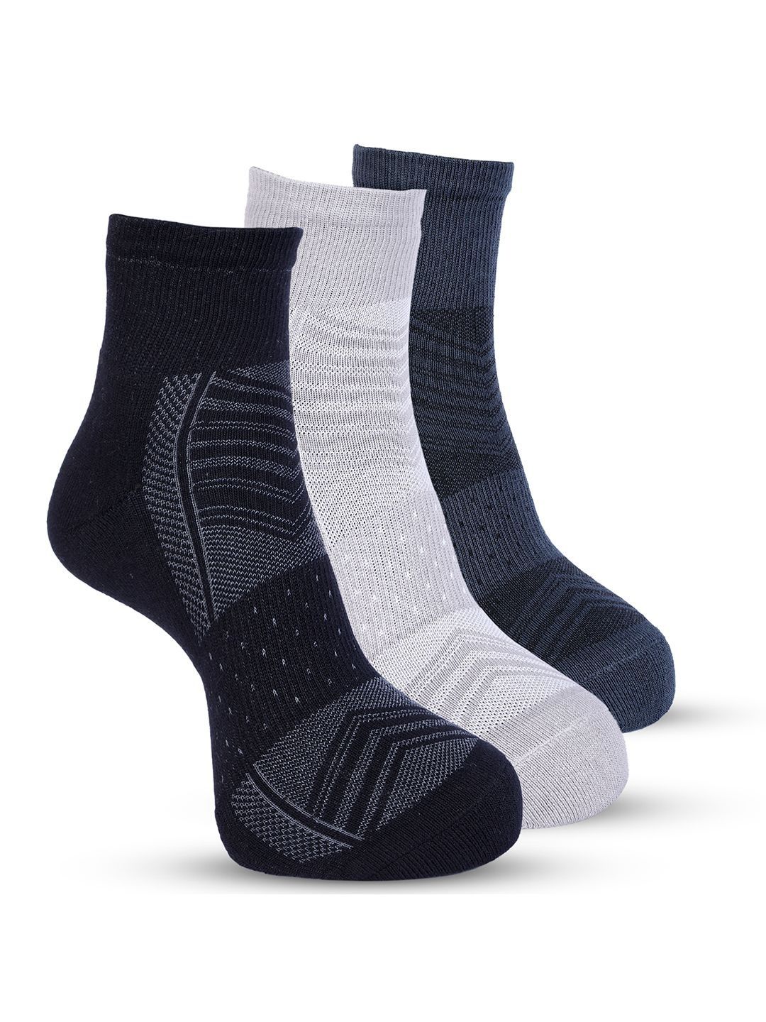 RYSN Men Pack of 3 Cotton Patterned Above Ankle Socks
