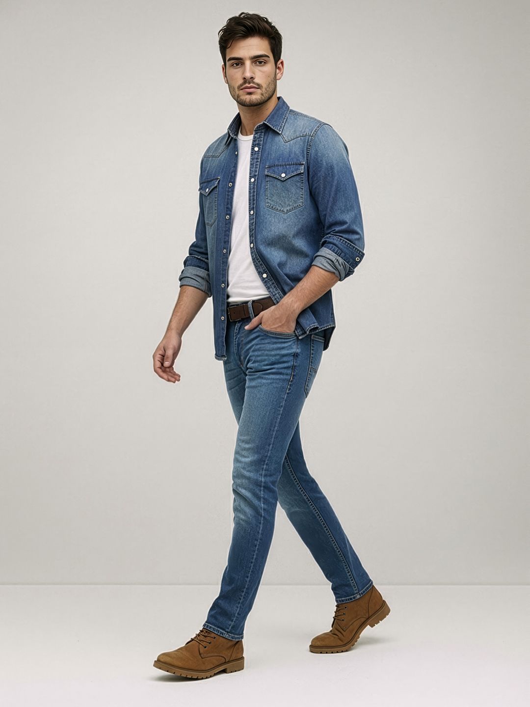 The Roadster Life Co. Men Slim Fit Heavy Fade Stretchable Jeans With Bag
