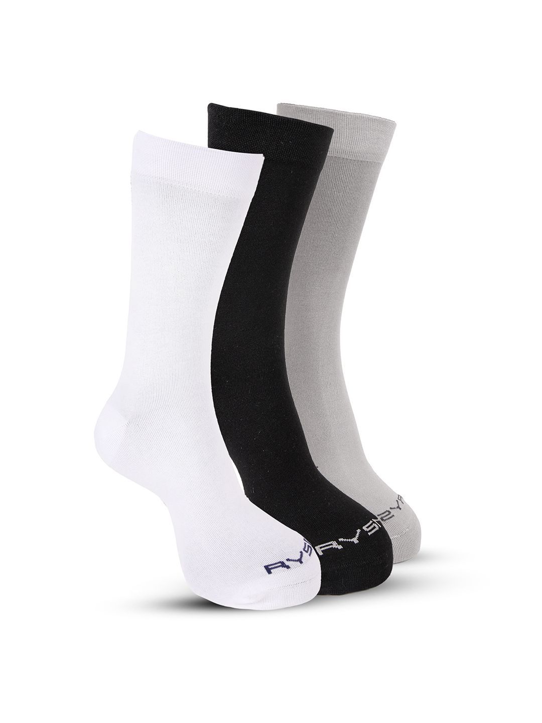 RYSN Men Pack of 3 Cotton Calf Length Socks